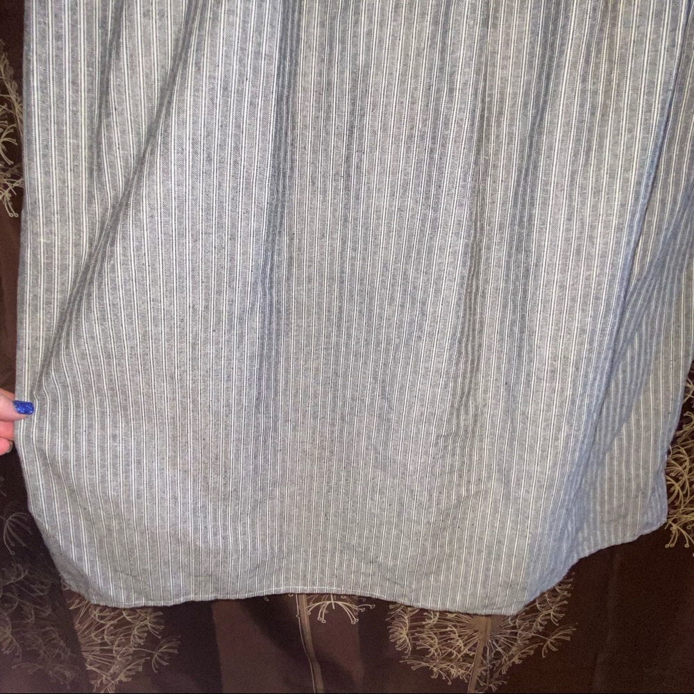 SOLD.  Polagram Midi Large L Dress Womens Country farmhouse farm Striped Lined - Picture 7 of 9